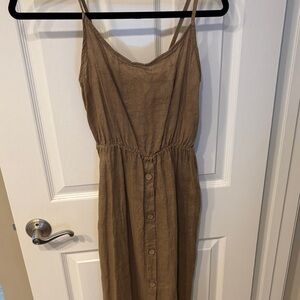 Elegant Brown Sleeveless Dress